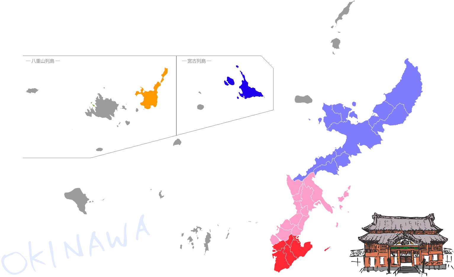沖縄の地をエリア別に探索